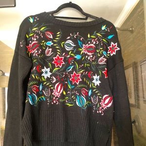 Embroidered black sweater size Small